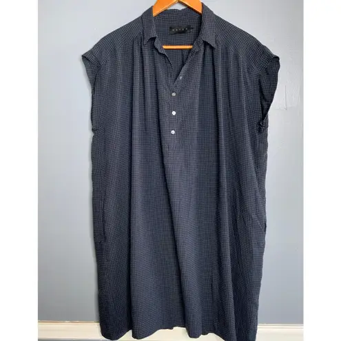 Hatch Maternity Blue Checkered Gingham Shirt Dress Tunic Garment Size 1 (Small)