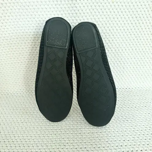 Vionic Black Sparkle Willow Comfort Studded Embellished Ballet Flat Shoes 6