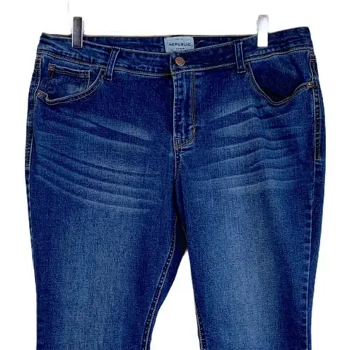 FOR THE REPUBLIC Jeans Blue Skinny Ankle Mid Rise Medium Blue Women's Size 14/31