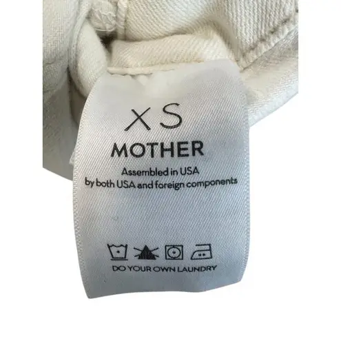 New MOTHER | XS | To The Point Dress Rainbow Button White Denim Dress BodyCon