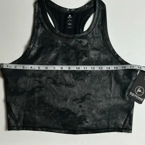 90 Degrees By Reflex Women's Sporty Long Line Black Unlined Bra Top Sz L Size L