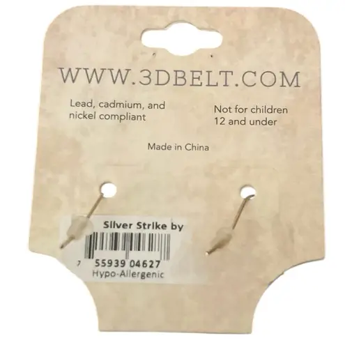 NWT Silver Strike Texas Faux Snake Print Dangle Earrings 3D Belt Co. Black Cream