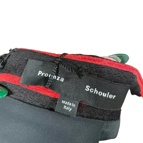 Proenza Schouler Striped Jacquard Suiting Wrap Skirt Black Red Size 4