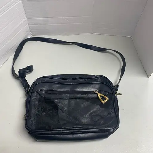 Patch Leather Black Shoulder Bag 10X2X8 Black