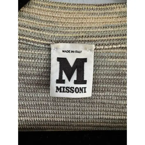 Missoni M Gold Metallic Striped Button Blazer Cardigan Sweater Women’s Size 8