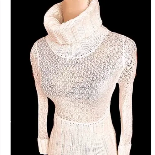 Arden B Vintage Sheer Pleated Turtleneck Sweater.