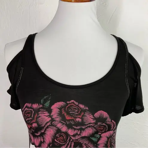 Lauren Moshi Sample Flaws Skull Crown Cold Shoulder Top XS