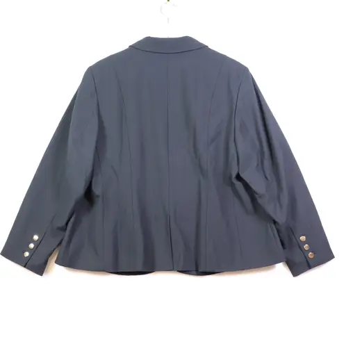 INC International Concepts Petite Black Blazer Gold Zip Pockets Button Size 16WP