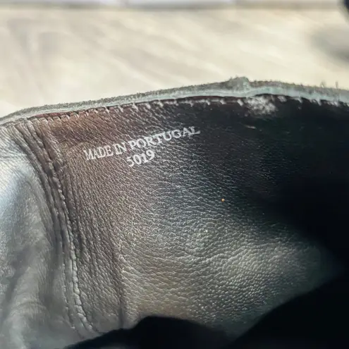 AllSaints Black Suede Roka Block Heel Ankle Boots Women's Size EU37 US 7