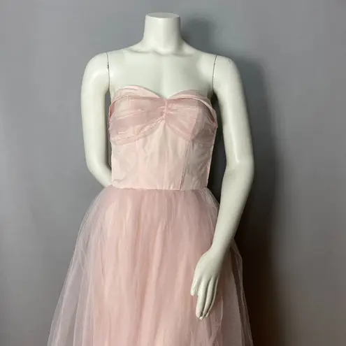 Vintage Prom Dress Strapless Wounded Bird Pink Tulle Susie Q Halloween Costume Size XXS