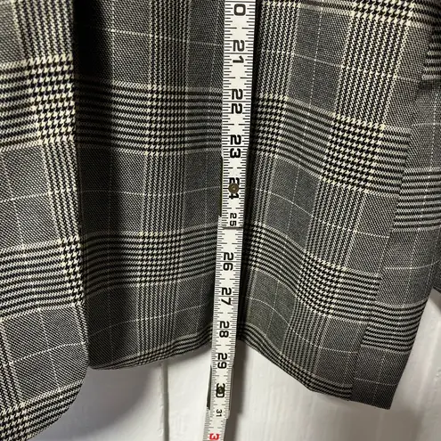 Dress Forum Boyfriend one button houndstooth plaid blazer jacket size large