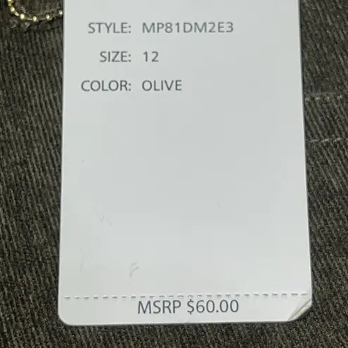 New Zac & Rachel Slim Leg Olive Green Corduroy Women's Pants Size 12 Stretch