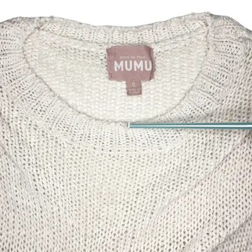 Show Me Your Mumu  Anya Knit Long Sleeve Pullover Sweater Cream White Women's S