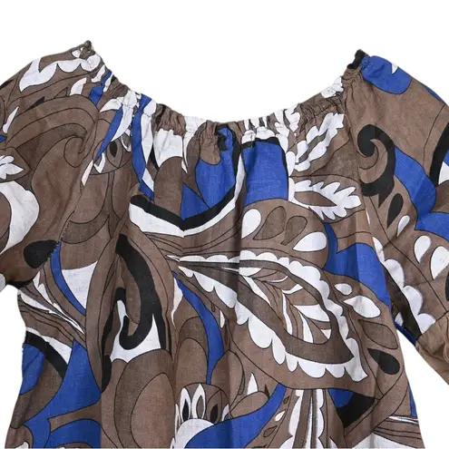 Terzo Millennio Women's M Linen Italian Made Pullover Blouse Brown Size M