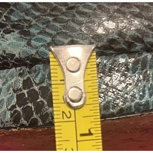 Buffalo London Teal Black Embossed Snakeskin Platform Heels Pumps Size 10 Green