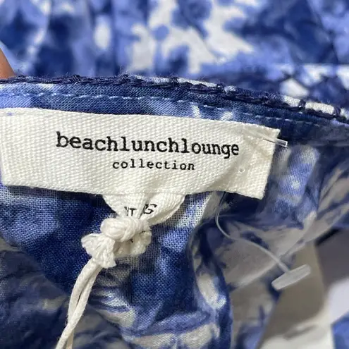 New Beach Lunch Lounge Penelope Top Blouse Blue White Size XL Long Sleeve