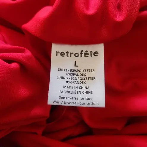 Retrofête Retrofete Miley Dress Red Maxi Cutout Long Sleeve Size Large NWT