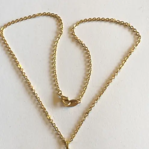 Vintage Gold Tone Avon CZ Citrine Rhinestone Locket Pendant Necklace