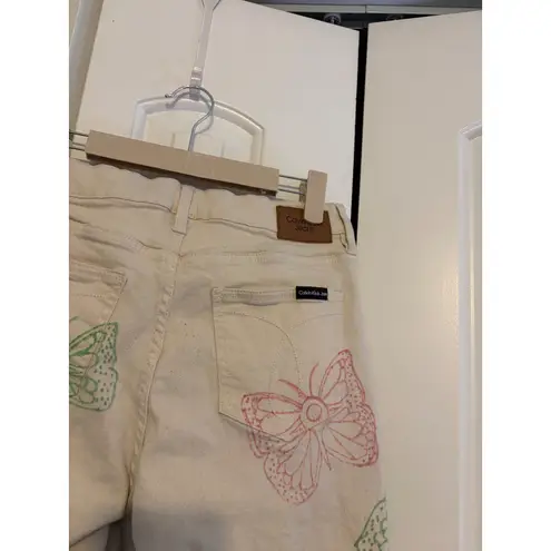 Calvin Klein Jeans Women's High Rise 90s Fit Butterfly Print Pants Size 26