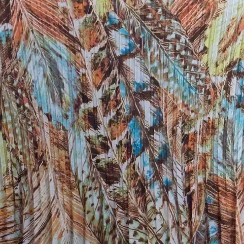 Melissa Paige Boho Tunic Top Large Feather Festival Hipster Hippie Summer Concert Tie Front