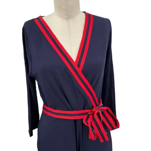 Boden Isla Wrap Jumpsuit Navy Blue / Red Size US 8R Blue
