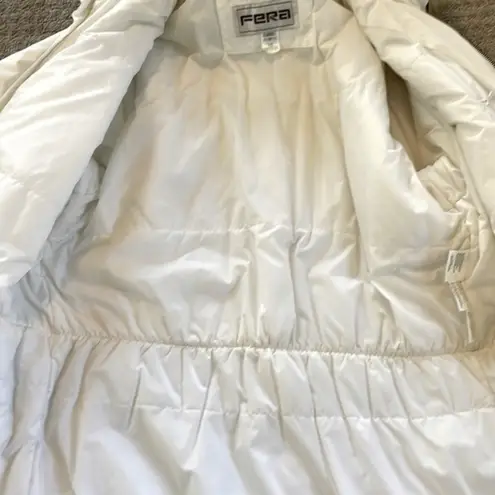 FERA White Puffer Faux Fur Zip Up Ski Parka Size 10