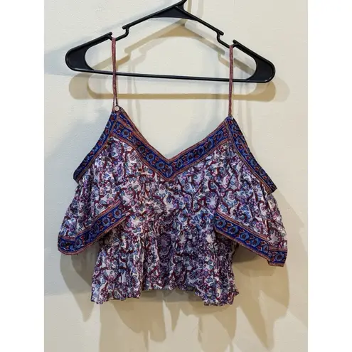 Isabel Marant ISABEL MARANT ÉTOILE Garuva Floral Print Cold Shoulder Cotton Top Size 40 US 8