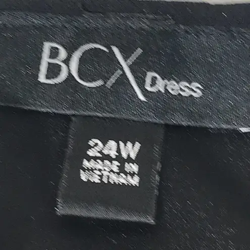 BCX Dress Black and Floral Spaghetti Strap Size 24W NWT