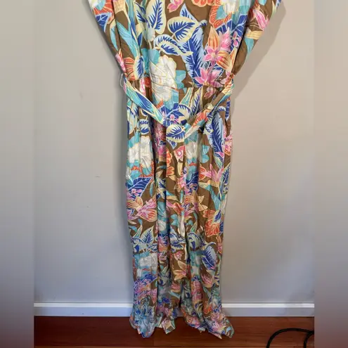 J. McLaughlin Rebekka Floral Print Wide Leg Jumpsuit Size XL Tropical NWT