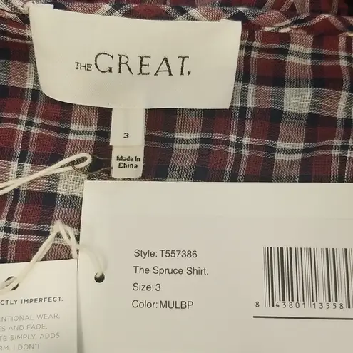 The Great ππ The Spruce Shirt ~ Mulberry Plaid Large L NWT