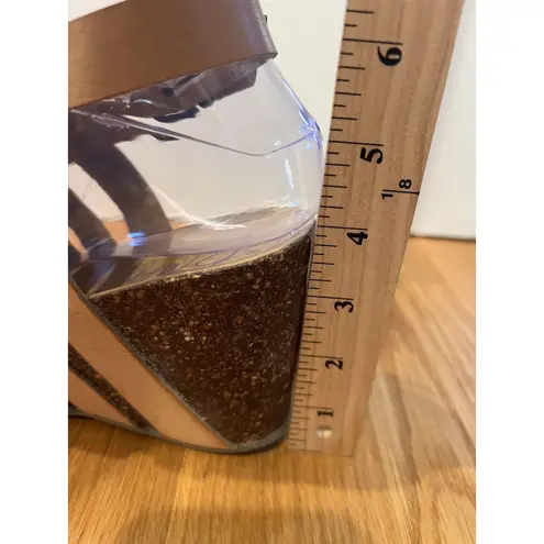 Blowfish Malibu Sandals Womens Size 8.5 Tan Wedge Cork Platform Strappy Buckle