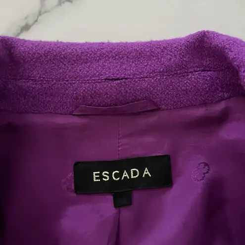 Escada VTG Wool Blend Blazer Purple Sz 8 Old Money retro Preppy Artsy Jacket