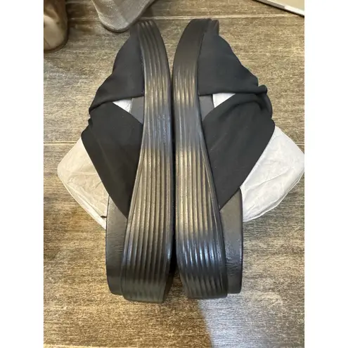 DONALD J PLINER Folley Black Crepe Elastic Sandals Size 8.5