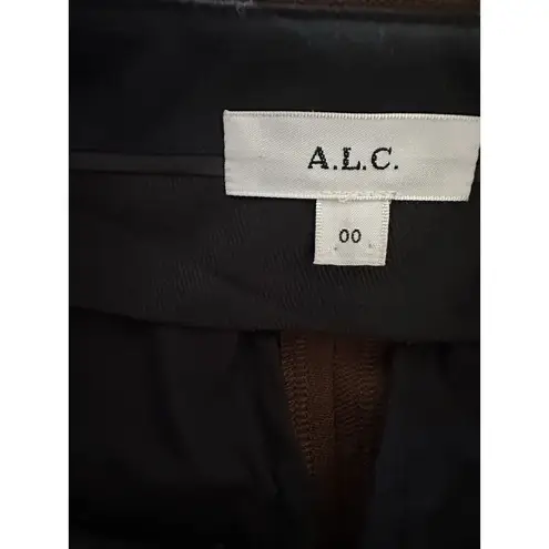 ALC Frank A.L.C. Sophie Dress Pants Solid Brown Straight Leg Mid Rise Slacks Size 00