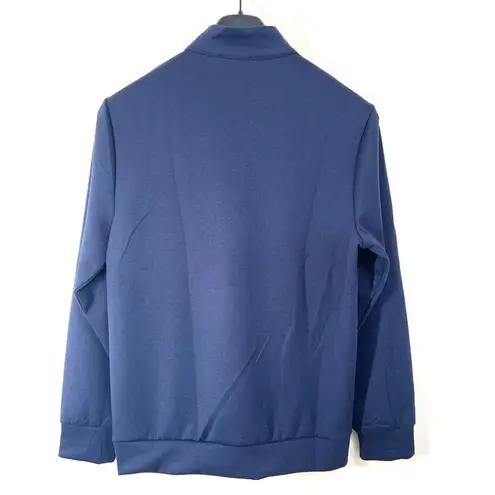 Elie Tahari Womens 1/4 Zip Pullover Womens Large Navy Viscose Blend Sweatshirt