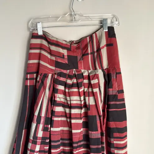 Peruvian Connection Red and Black Geometric Patterned Maxi Skirt 4