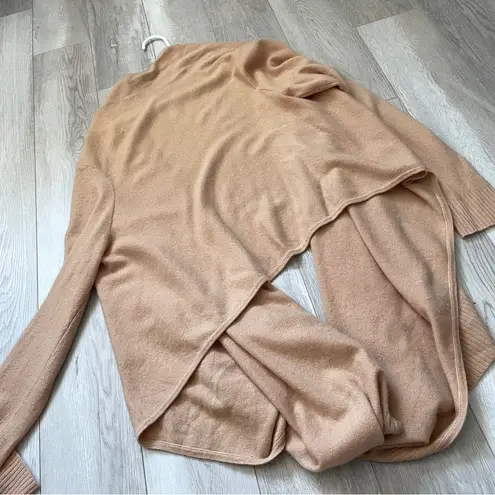 Cashmere Scarf Cardigan wrap open knit womens Tan (small medium) minimalist