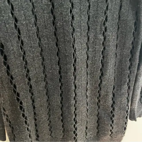 COS Cut-Out gray turtleneck Boiled Wool Tunic sweater crochet ribbed size S cozy