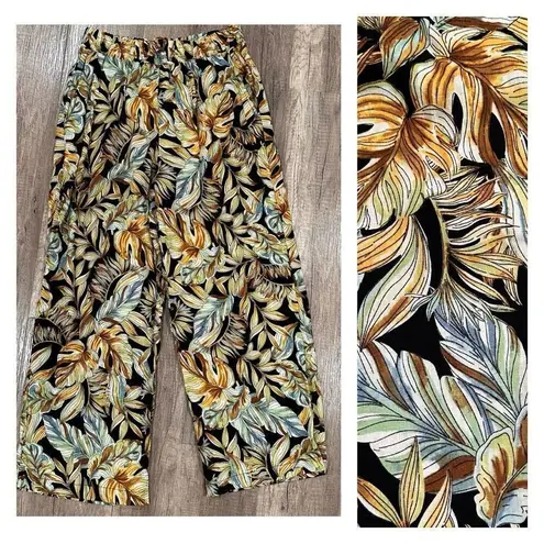 Panama Jack Women's Tropical Linen Blend Wide Leg Pants Multi-Color XS