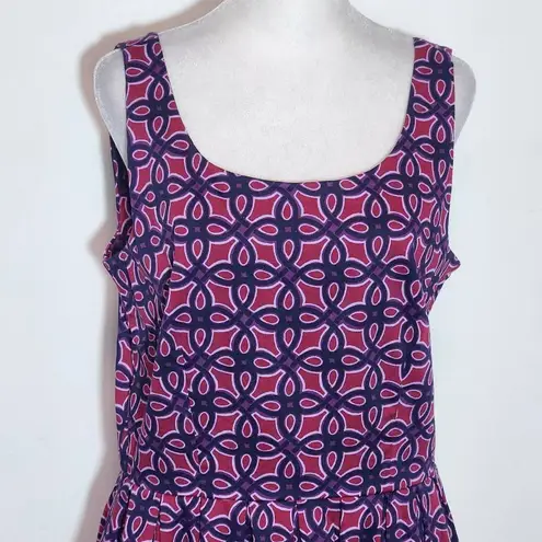 Taylor Burgundy Print Fit and Flare Dress Size 12 Wedding Guest Dress Purple