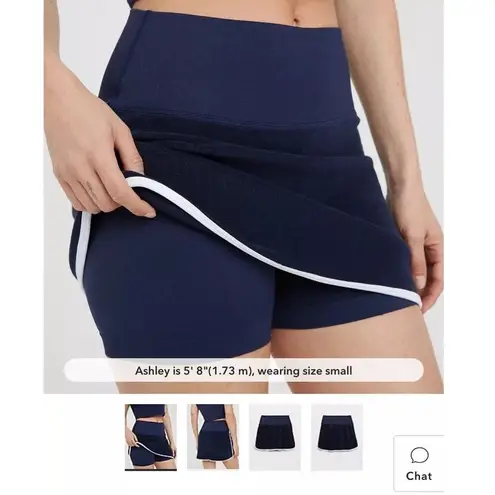 Aerie [Offline by ] Navy Blue Hole in One Terry Cloth Mini Skort NWT Size Large L - Image 1