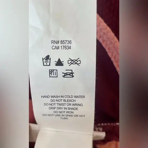 Kate Spade  Women’s Burgundy Bandeau with Pink Trim Swimsuit‎ Top Size M