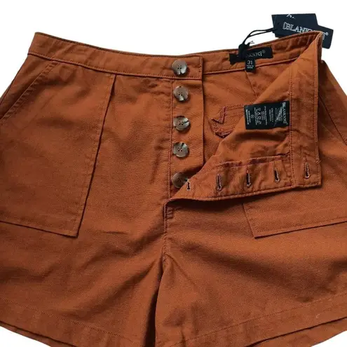 BLANK NYC  Linen Blend High Rise Orange Shorts Size 31 In Firecracker NEW - Image 8