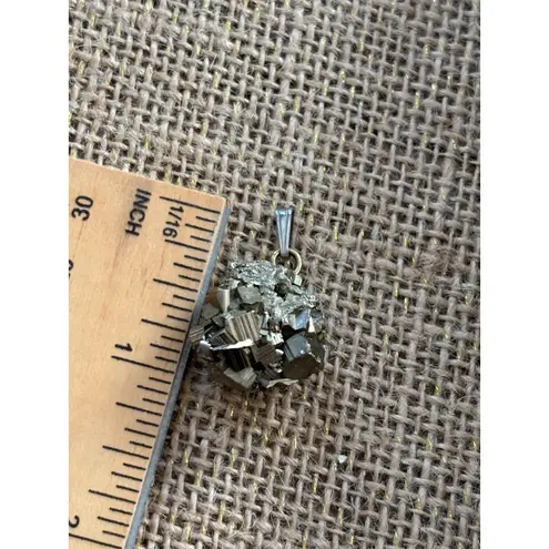 Pyrite Gemstone Pendant With Silver Loop Gold