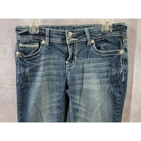 Vanity Women’s Low Rise Curvy Bootcut Stretch Jeans, Medium Wash, Size 28x31" Blue