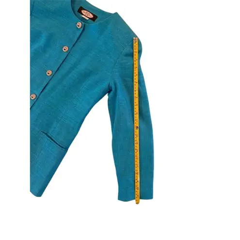 Vintage Kate McNaughton Petite Women's Teal Skirt Suit Set 6P Workwear Blue