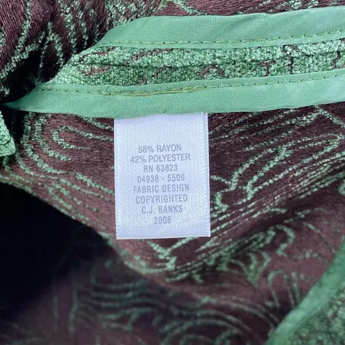 Christopher & Banks C. J BANKS BY Green Floral Zip Up Jacket