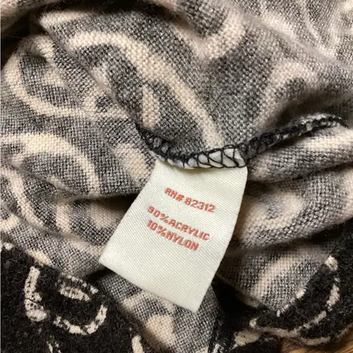 Aryeh knit dress. Cream on black geometric print. Size Medium