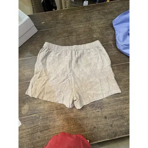 Quince 100% Linen Shorts Womens L Beige Tan Beachy Ethically Woven Coastal Size L