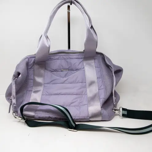 Stella & Dot Crush It Quilted Gym Active Travel Duffle Purse Bag Tote Purple